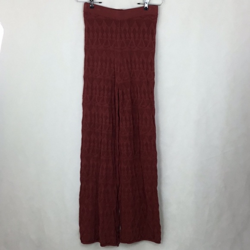 NWT ANTHROPOLOGIE Flat White Crochet Pointelle Wide Leg Pant - Picture 5 of 12